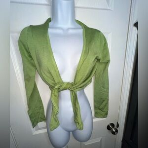 NWT Cejon Accessories Inc. Small Medium Green Moss Knit Sweater Shrug Jacket S/M
